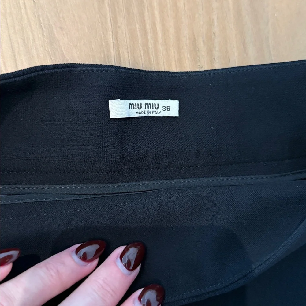 Miu Miu Black Wool Embellished Mini Skirt 36